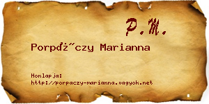 Porpáczy Marianna névjegykártya