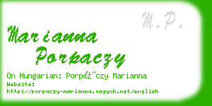 marianna porpaczy business card